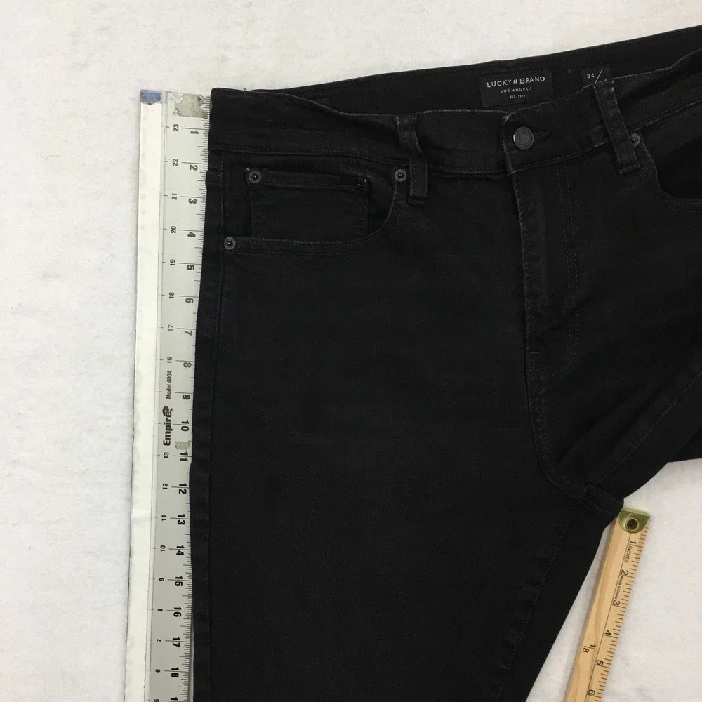 Lucky Brand 410 Athletic Straight Jeans Mens 34x30 Gainesville Black Stretch